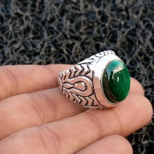 Anello malachite argento