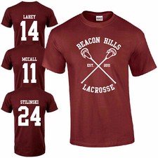 Maglietta t-shirt Beacon Hills Lacrosse Stilinski McCall Lahey Bordeaux felpa