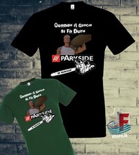 MAGLIETTA T-SHIRT PARKSIDE MOTESEGA ED ARNOLD SCHWARZENEGGER FILM COMMANDO 1985