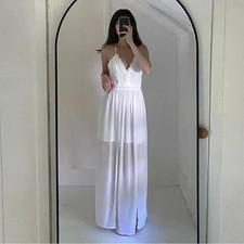 Maxi abito trasparente senza