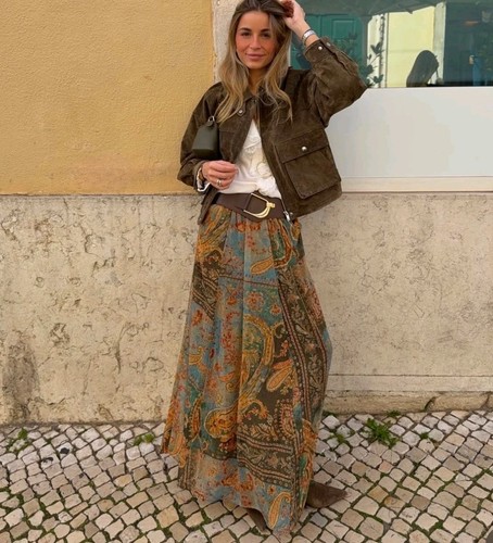 Zara gonna midi stampata con - midi,