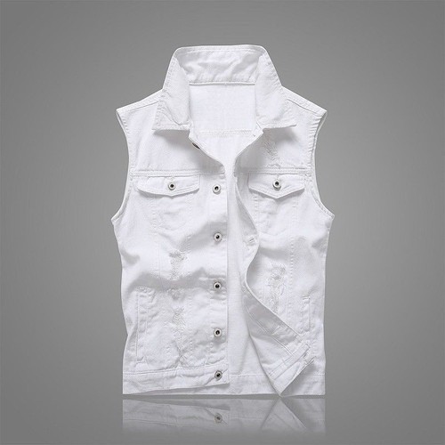 Gilet jeans uomo bianco