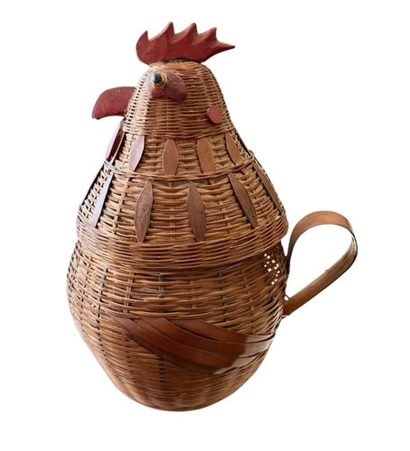 Cestino pollo vimini vintage