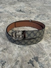 Cintura Uomo Grigio Logo GG