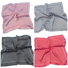 SCIARPA QUADRATA 4 COLORI SETA RASO FEEL DONNA COLLO PICCOLO 50 cm pois maculati