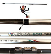 Kit Canna + Mulinello Nisham Pesca Bolognese Carbonio Karisma 6mt Passata ts