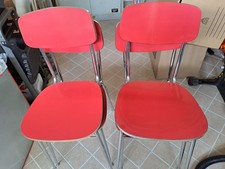 4 SEDIE FORMICA CROMATE/ROSSE