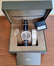 Orologio LORENZ Cronografo a Carica Solare BLU - Doppio CInturino - NUOVO