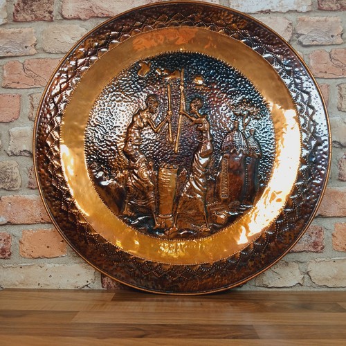 Large copper wall plate - wall, by