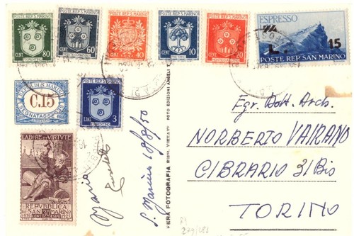 San marino cartolina con 4 - san,