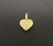 CIONDOLO CUORE IN ORO 18 KT. 750/1000 CON ZIRCONI LUMINOSI FRONTE RETRO NUOVO