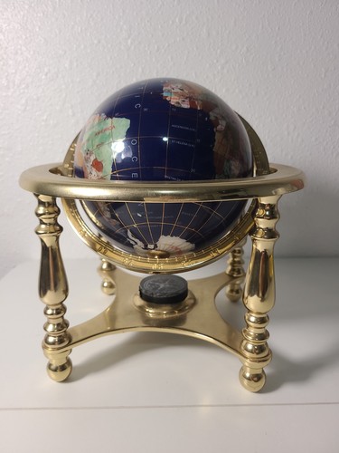 Mappamondo alto intarsiato - , con