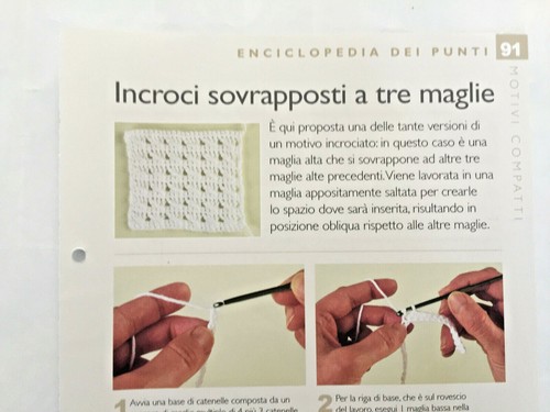 Scheda tecnica punti - punti, uncinetto