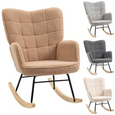 HOMCOM Poltrona a Dondolo Imbottita per Soggiorno e Camera da Letto