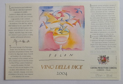 Etichetta vino della - etichetta, pace