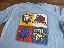 Crunch tshirt divertente celeste retrò casual taglia L