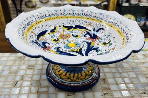 Deruta pottery centerpiece - pottery-,