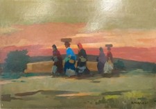 Dipinto Olio Su Masonite Di