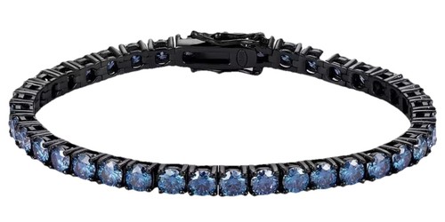 Tennis nero bracciale - , vvs1