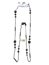 COLLANA CATENINA CON PERLE COLORE PRUGNA BIGIOTTERIA CM 115