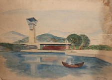 Quadro acquerello paesaggio