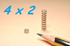 50 MAGNETI NEODIMIO 4X2 MM CALAMITA POTENTE FIMO CERAMICA MAGNETE CALAMITE
