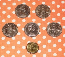 Lotto 6 Monete - AUSTRALIA - ELISABETTA II - 50 CENT - 1 DOLLAR - 1969-1984