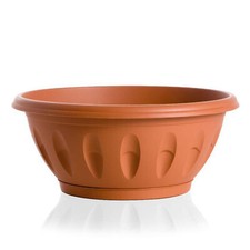 Vaso Basso Tondo Esterno Piante Fiori da Balcone Fioriera Rotonda con Sottovaso