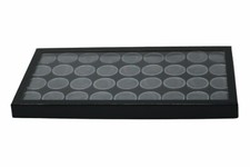 36 tazze di lucite misura 1/2 dollaro in 14 x 8 x 1 riker vetrina monete bottoni