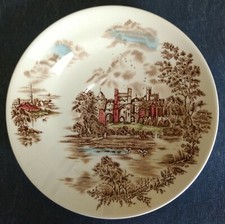 Vintage ~ Johnson Brothers ~ "Antiche Torri" ~ GRANDE PIATTINO PROFONDO ~ Marrone Multi