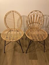 Sedie in rattan e acciaio nero Maison du Monde