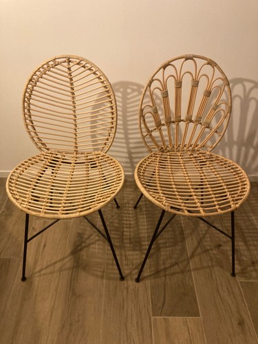 Sedie rattan acciaio - sedie, nero