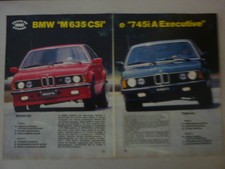 *ARTICOLO PROVE  BMW M 635 CSi -- 745 A E -- 1984