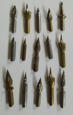 PENNINI ANTICHI PER PENNE STILO E CALLIGRAFIA-- VARI MODELLI E MISURE--15 PEZZI-