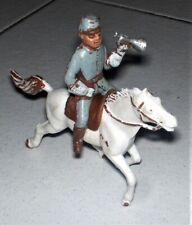 Soldatino Cromoplasto Landi SUDISTA A CAVALLO E SELLA bianco TROMBA Far West
