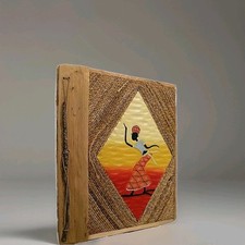 artigianato africano PORTAFOTOGRAFIE handicraft natural fibers hand-painted36x30