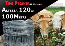 RETE PASTORALE PESANTE AGROPASTORALE MAGLIA 15CM ALTEZZA 120 METRI 100MT