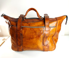 Borsone da viaggio vintage in pelle da uomo anni 70 circa - misura grande