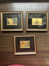 3 Quadretti Vintage su foglia