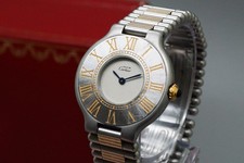 *Quasi MINT-/BOX* Orologio da donna al quarzo bicolore 28 mm Cartier Must 21 dal GIAPPONE