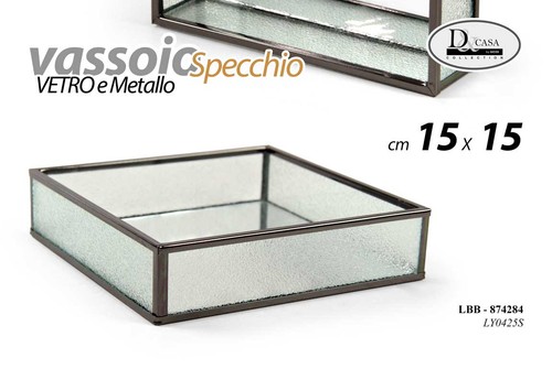 Vassoio metallo specchio vetro - vassoio,