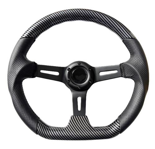 Volante sportivo nero fibra - volante,
