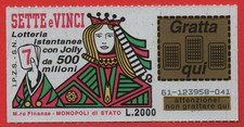Gratta vinci lotteria - e,