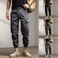 Pantaloni cargo solidi da uomo