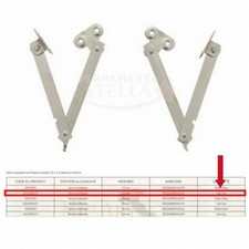  PZ 2 ASTE SNODATE A SQUADRA FERRO NICHELATO APERTURA CM 15 PER MOBILI ANTINE 