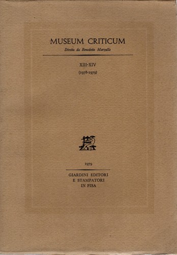 Museum criticum xiii xiv - museum,