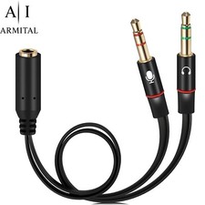 Adattatore Cavo Sdoppiatore Jack 3.5mm Audio Y 2 Maschi 1 Femmina PC Cuffie Mic