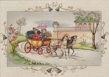 55512m vecchio biglietto di auguri non usato barnini cm 9 x 12,5