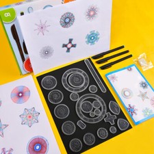 22x Spirografo Disegno Stencil Spirale Modello Righello Educazione Giocattolo Set