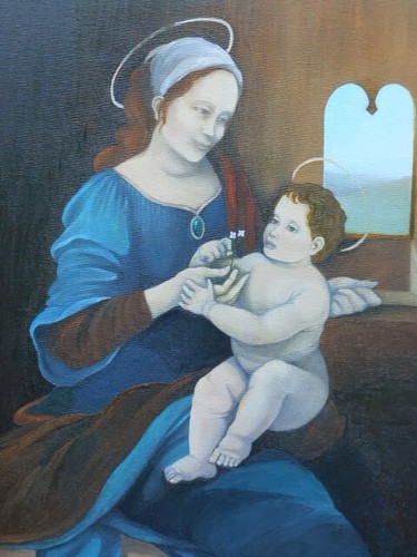 Olio tela sacra famiglia - sacra,